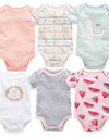 6-piece baby jumpsuit new short-sleeved baby clothes