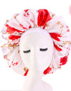 Beauty print Satin silk Bonnet sleep night cap