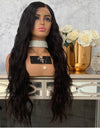 Women's Black Partial Big Wave Long Curly Hair Wig