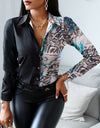 Printed Long Sleeve Shirt Top Women's Wear
