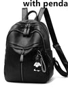 Backpack Pu Leather Soft Surface Large Capacity Student School Bag Travel Backpack