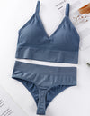 Women's Thin French Style No Steel Ring Panties And Bra Set