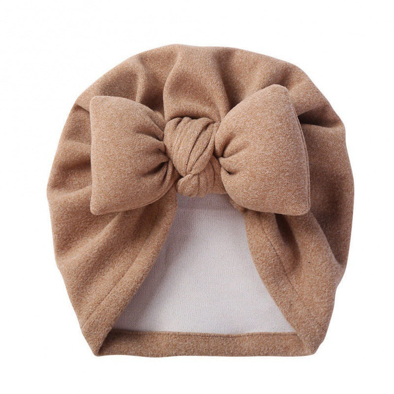 New Style Cashmere Baby Pullover Hat Cotton Filled Bow