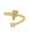 Cute 26 English Letters Open Adjustable Personality Ring