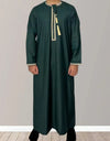 Solid Color Round Neck Embroidered Thick Tassel Oman Gowns Saudi Arabia Men