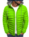 Men's Cotton Padded Jacket Casual Plus Size Solid Color Hooded Cotton Padded Jacket