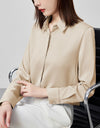 Graceful Satin Top OL Business Clothing Shirt For Women