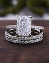S925 Sterling Silver Super Shiny Ice Flower Cut Zircon Ring Suit