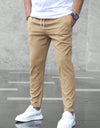 Men's Casual Pants With Pockets Fashion Slim Fit Drawstring Trousers