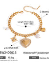 Love Chain Bracelet Fashion Titanium Steel Pearl Bow Bracelet