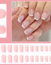 24 Pieces Nail Tips Square Short Simple Removable Boxed Fake Nails