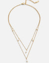 Women's 18K Gold-plated Natural Pearl Double-layer Twin Necklace