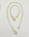 Love Pearl OT Buckle Necklace, Bracelet Set