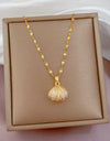 Shell Pearl Necklace With Rhinestones Female Zircon Temperament Personality Jewelry