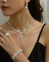 Fashion Crystal Necklace Ear Stud Bracelet Jewelry Accessories