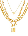Personality Vintage Punk Style Metal Heart-shape Lock-shaped Necklace