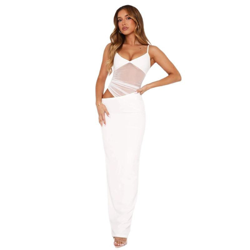 New Mesh Long Skirt Elastic Sling Dress