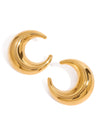 Stainless Steel Gold Earrings Titanium Steel Moon Studs