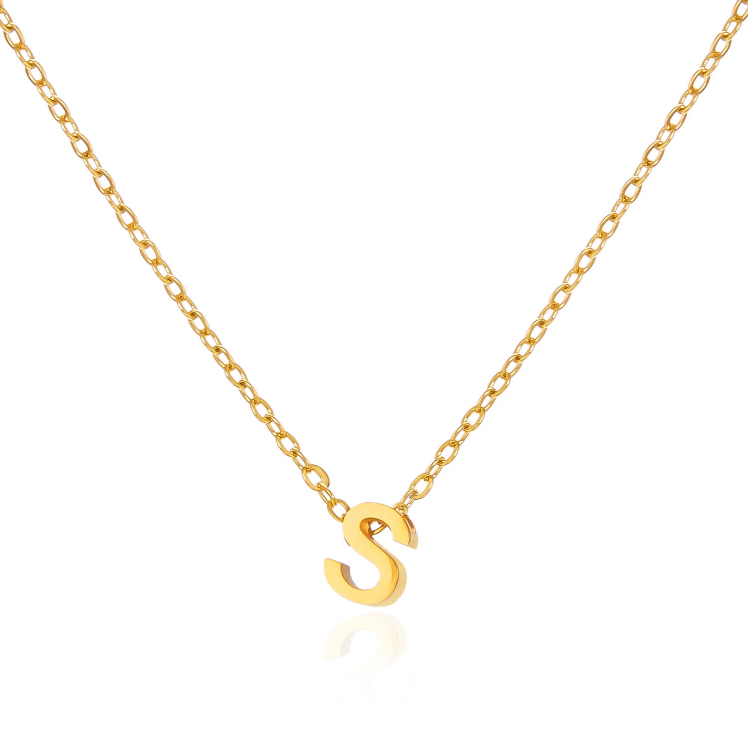 Simple Stainless Steel Colorfast English Letters Unisex Necklace