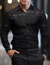 Men's Fashion Striped 3D Digital Printing Shirt