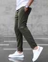 Men's Casual Pants With Pockets Fashion Slim Fit Drawstring Trousers