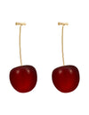 Red Cherry Earrings Long Cherry Earrings