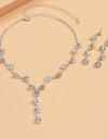 Fashion Crystal Necklace Ear Stud Bracelet Jewelry Accessories