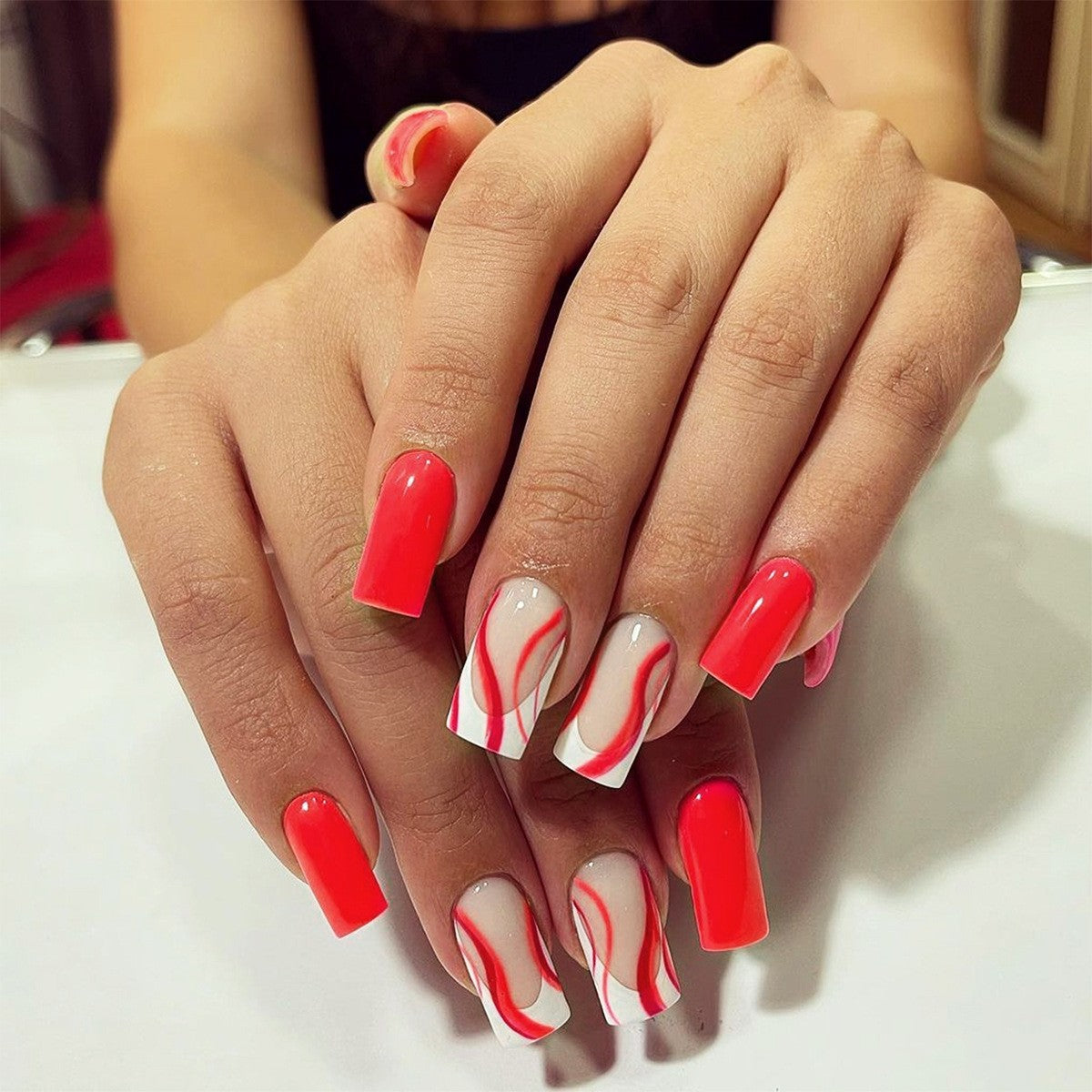 Women's European, American And French Style Pieces Fake Nail Patch