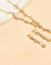 Fashion Crystal Necklace Ear Stud Bracelet Jewelry Accessories
