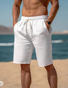 Summer Drawstring Shorts Elastic Waist Straight Pants Beach Breathable Shorts For Men Clothing