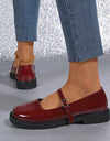 Flat Soft Surface Soft Bottom Shoes Square Mouth Leather Shoes