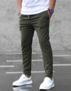 Men's Casual Pants With Pockets Fashion Slim Fit Drawstring Trousers