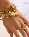 Love Chain Bracelet Fashion Titanium Steel Pearl Bow Bracelet