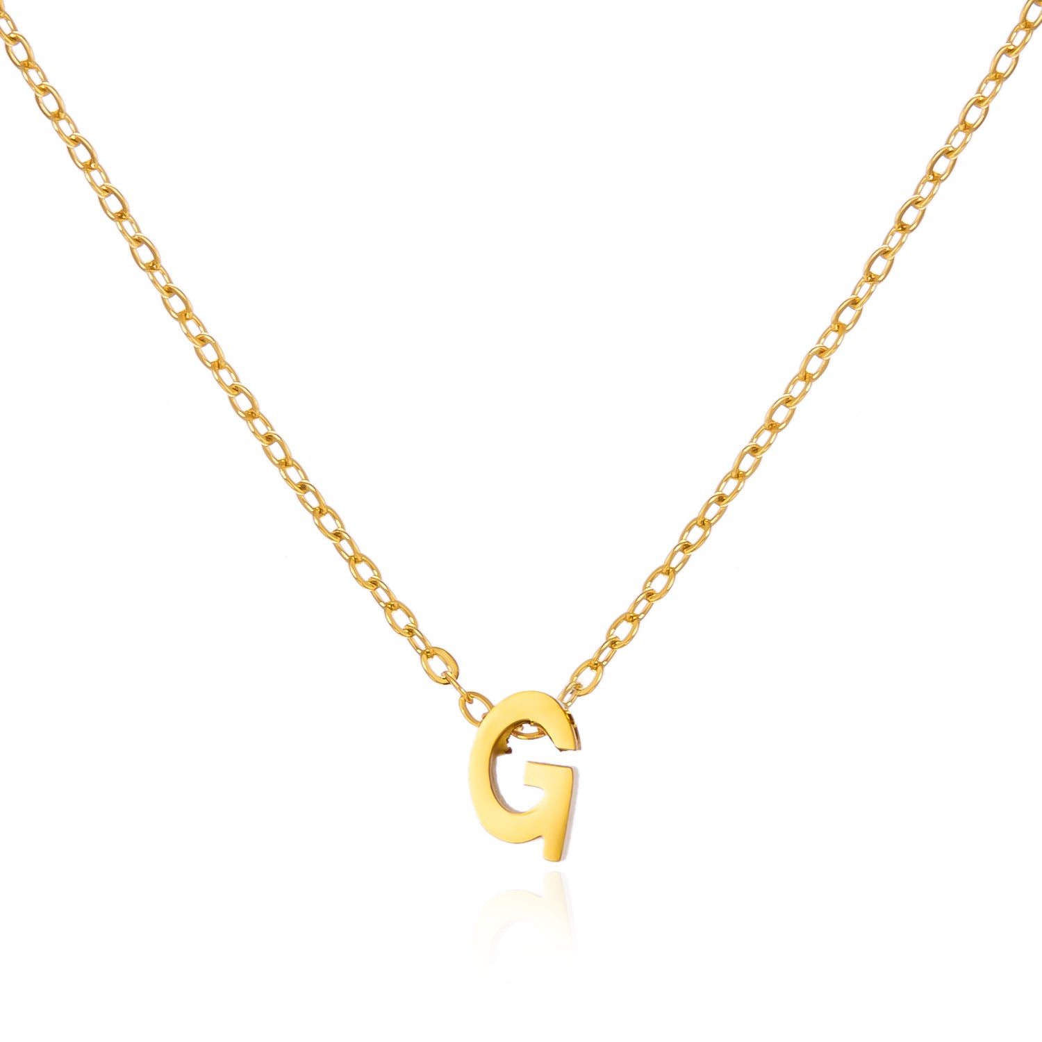 Simple Stainless Steel Colorfast English Letters Unisex Necklace