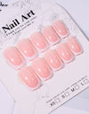 24 Pieces Nail Tips Square Short Simple Removable Boxed Fake Nails