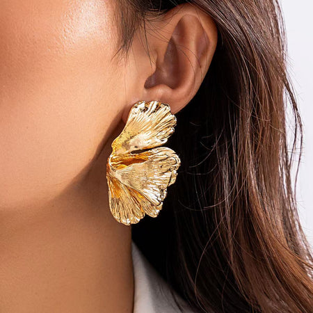 Fashion Personality New Metal Flower Earrings For Women