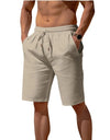Summer Drawstring Shorts Elastic Waist Straight Pants Beach Breathable Shorts For Men Clothing