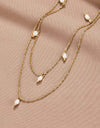 Women's 18K Gold-plated Natural Pearl Double-layer Twin Necklace