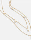 Women's 18K Gold-plated Natural Pearl Double-layer Twin Necklace