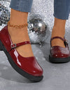 Flat Soft Surface Soft Bottom Shoes Square Mouth Leather Shoes