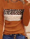 Women's Simple Casual Printing Long Sleeved Fitted T-shirt