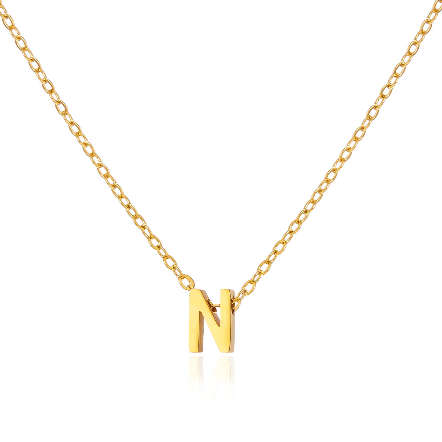 Simple Stainless Steel Colorfast English Letters Unisex Necklace