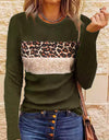 Women's Simple Casual Printing Long Sleeved Fitted T-shirt