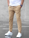 Men's Casual Pants With Pockets Fashion Slim Fit Drawstring Trousers