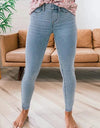 Lady's Stretch Jeans Elastic Waist Slim Fit Skinny Pants