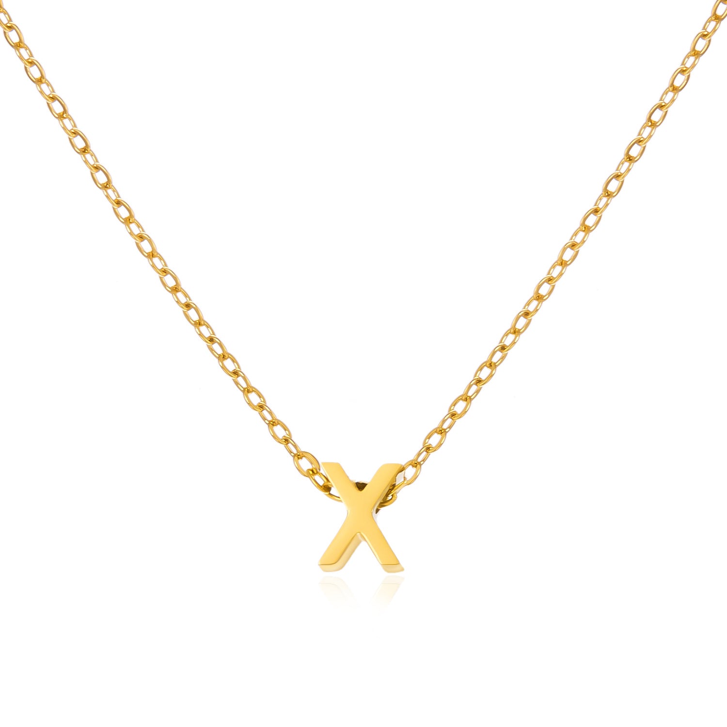 Simple Stainless Steel Colorfast English Letters Unisex Necklace