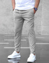 Men's Casual Pants With Pockets Fashion Slim Fit Drawstring Trousers