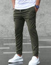 Men's Casual Pants With Pockets Fashion Slim Fit Drawstring Trousers