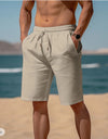 Summer Drawstring Shorts Elastic Waist Straight Pants Beach Breathable Shorts For Men Clothing