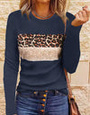 Women's Simple Casual Printing Long Sleeved Fitted T-shirt